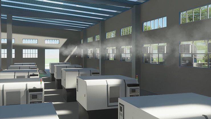 How to partially cool down a 3,000 square meter factory building?