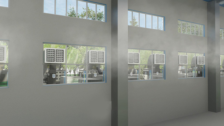 Ventilation and cooling solution for shoe factory production workshop?